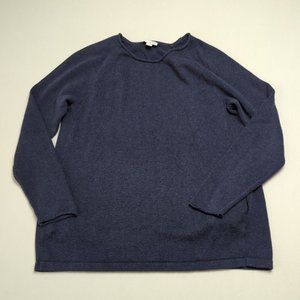 Pure J Jill Womens XS Blue Cashmere Blend Crew Neck Sweater Pullover Petite